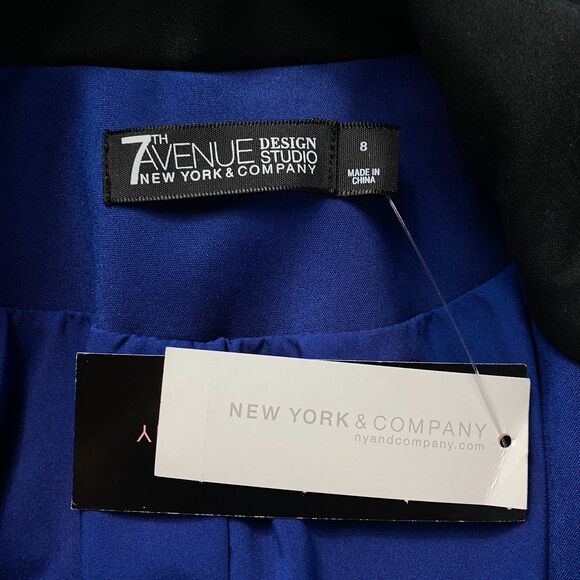 New New York & Co. 7th Avenue Two Button Color Block Blazer Jacket Womens Size 8 - Picture 4 of 8